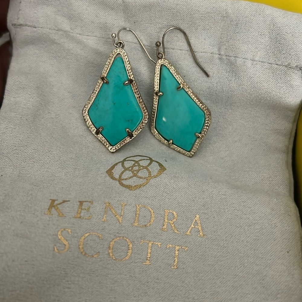 Kendra Scott teal drop earrings